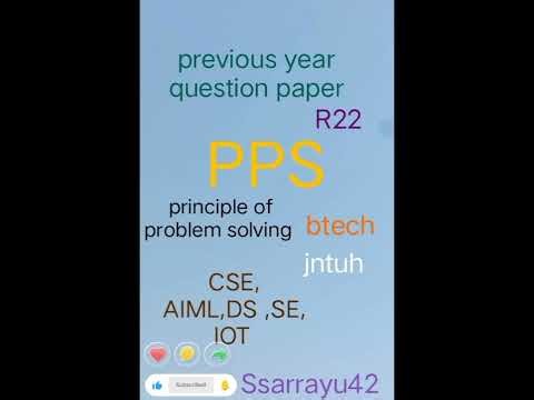Programming for problem solving|Btech |R22|Jntuh |PPS