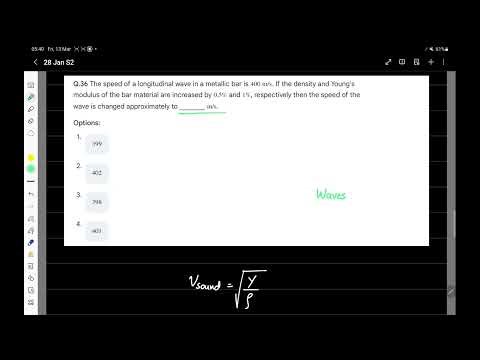 JEE Main 2026 Physics (28 Jan Shift 2) | Speed of Longitudinal Wave (Error Analysis)