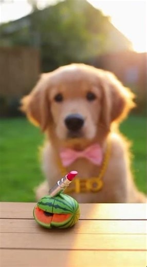 Puppy CEO’s Watermelon Madness! 🐶🍉 #funnydogshort