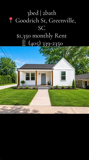 3 Bed 2 Bath Bungalow for Rent on Goodrich St, Greenville — $1,350