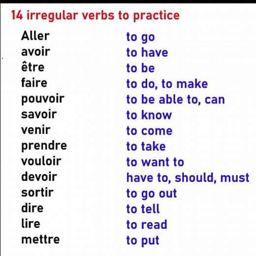 french irregular verbs, #learnfrench #frencheducation #frenchlessons #frenchforbeginners
