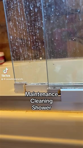 Before and after monthly maintenance cleaning shower doors, using 0000 steel wool #cleaningmotivation #deepcleaning #cleaninghacks #cleaningtips #cleaningproducts #cleaningtips #housecleaning #cleaningservice | Cassell Cleaners LLC