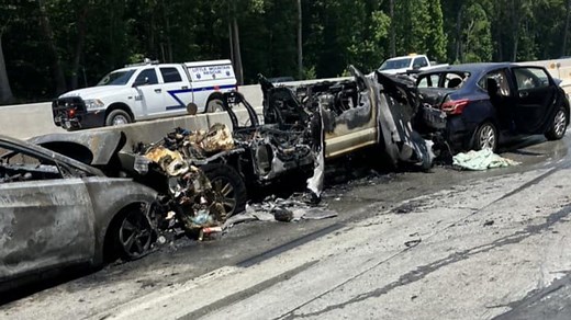 Traffic moving again on I-26 after fiery crash involving multiple vehicles