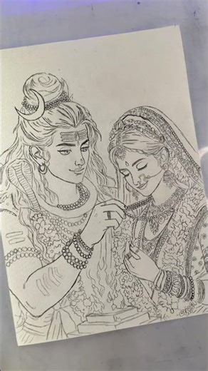 DRAWING of Siva and Parbati Maa?#shortsfeed #shorts #mahadev #parvati