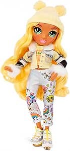 Rainbow High Winter Break Sunny Madison – Yellow Fashion Doll and Playset with 2 Designer Outfits, Pair of Skis & Accessories