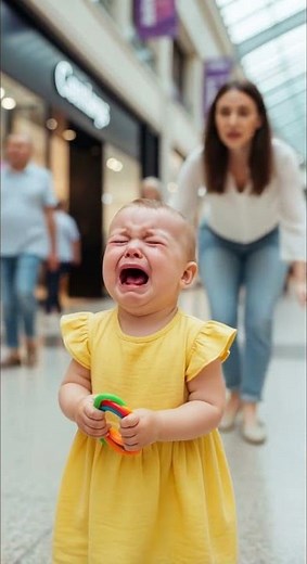 Heartbreaking moment👶😢 Little girl crying in shopping mall#babyadventures #babytribe