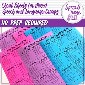 Cheat Sheets for Mixed Speech and Language Therapy Groups