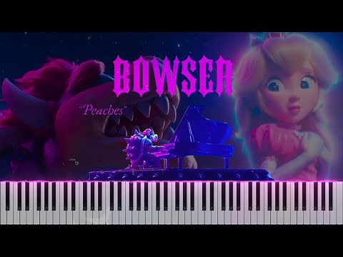 Bowser (Jack Black) - Peaches (Super Mario Bros Movie) | Piano Tutorial (Sheet Music + Midi)