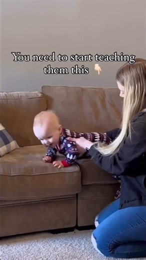 Teaching Your Baby to Safely Get Off a Couch or Bed 👶🏼 As a mom and pediatric OT, I know the