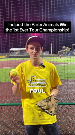 Banana Breakdown Podcast on Instagram: "I just helped the Party Animals Win the 1st Ever Banana Tour Championship!!🤯🤯 #bananaball #partyanimals #savannahbananas"