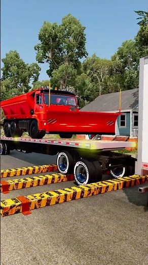 BeamNG.drive Truck Transporting Farm Produce and Equipment Vs Speed Bump Spintires Mudrunner Eps 111