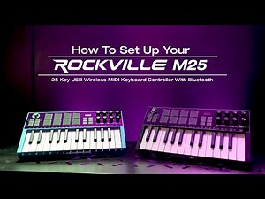 How To Set Up Rockville M25 25 Key USB Wireless MIDI Keyboard Controller With Bluetooth+8 Pads