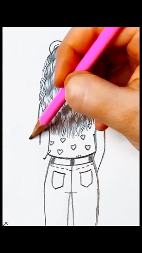 Step-by-Step Girl Holding Heart Drawing Tutorial