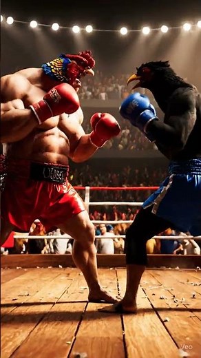 Boxing between two roosters first round