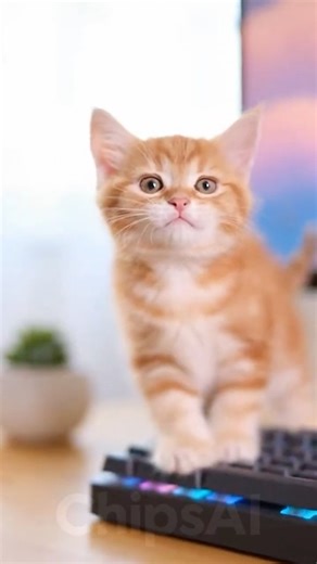 When a Kitten Thinks It's the Boss of the Keyboard 😸💻 #CuteKitten #KittenOnKeyboard