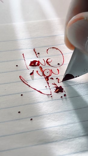I love you. Day 9 #art #calligraphy #iloveyou #imissyou #triggerwarning #redink | I write every day