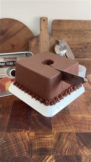 Chocolate Shell Pound Cake recipe and square pan at oldcountrykitchenware.com
