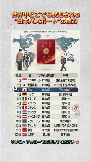 世界中どこでも歓迎される“日本パスポート”の威力 #日本パスポート #パスポートランキング #海外旅行