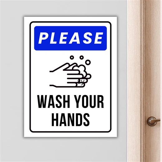Wash Your Hands Sign, Printable Employee Handwashing Notice, Bathroom Sign, Workplace Sign, Instant Download, Digital Format PDF, and More.. - Etsy