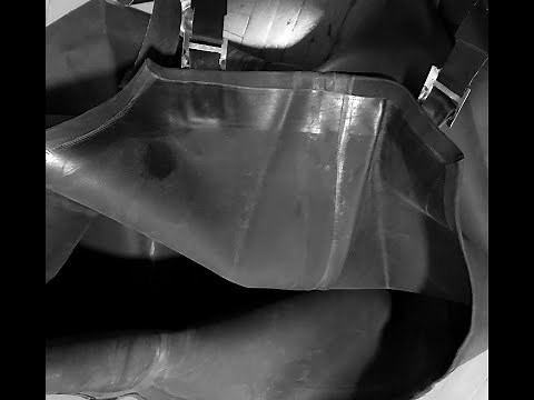 ULTRA HEAVY PURE RUBBER BLACK UNLINED CHEST WADERS 4kg 1,5mm SIZE 45 VINTAGE / FISHERMAN STYLE