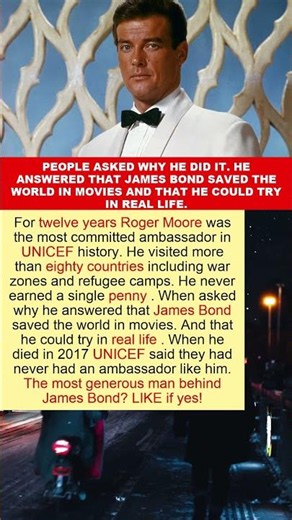Roger Moore Visited 80 Countries in War Zones for UNICEF Without Earning a Single Penny
