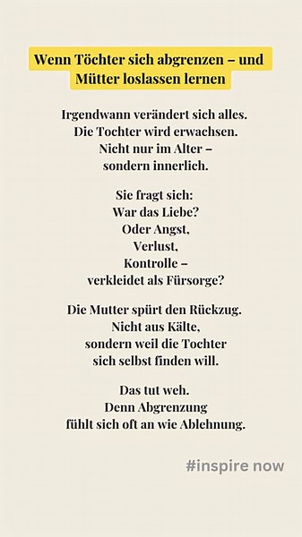 Wenn Töchter sich abgrenzen – und Mütter loslassen lernen. #muttertochter #selbstfindung #heilung