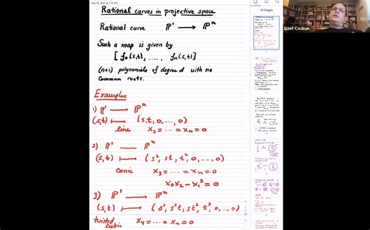 Izzet Coskun：Topics in Algebraic Curves（代数曲线中的主题）——1
