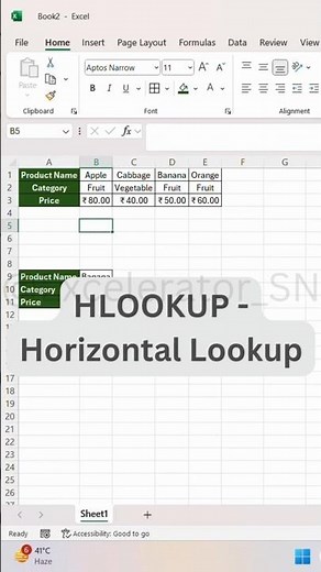 How to use HLOOKUP Formula in Excel – Horizontal Lookup in MS Excel