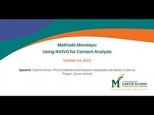 Using NVIVO for Content Analysis with Ziad Al Achkar