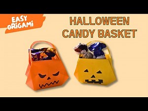 How to Make a Halloween Candy Basket | Easy Origami Paper Craft 🎃