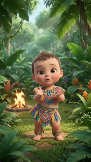 Cute Animated Baby Dancing in the Jungle! 🌴 | Jinga Lala Hu Hu