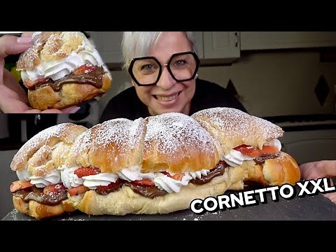 CORNETTO GIGANTE XXL SOFFICISSIMO DI PAN BRIOCHE RICETTA FACILE - Giant croisssnt 🥐