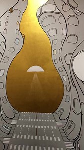 21 reactions | Yesterday artist Inka Essenhigh worked from high above on her wall drawing, “Manhattanhenge” in our stairwell. | The Drawing Center | Facebook