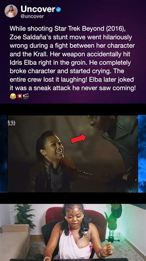 While shooting Star Trek Beyond (2016), Zoe Saldaña's stunt move went hilariously