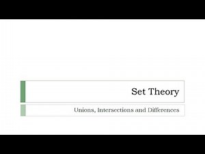 Union, Intersection and Difference of Sets