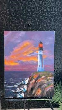 Let’s paint the lighthouse step by step with acrylic