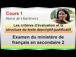 Cours 1 Examen du ministère de français en secondaire 2, WOW des EXERCICES sur Marie de Charlevoix 😉
