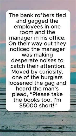 Robber’s Surprise #BankJokes #FunnyCrime #Humor #MoneyMatters #OfficeLaughs