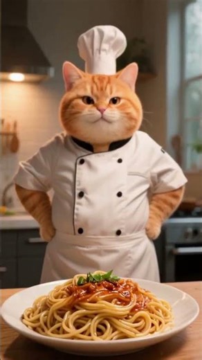 3D Cat Chef – Soy Sauce Stir Fried Udon