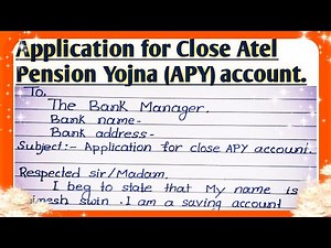 How to write an application to the bank Manager for Deactivated APY account l APY close application.
