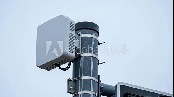 5G antenna installation on communication tower. Glowing 5G signal activation sequence. Modern wireless technology for high-speed data connectivity and cloud services. video footage video footage