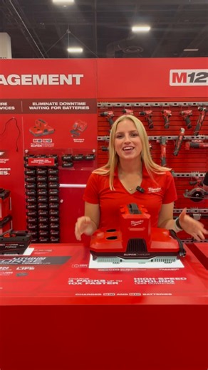 Charge 4 Packs Up To 10x Faster. M18™ & M12™ Four Bay Simultaneous Super Charger w/ PACKOUT™ Compatibility. #MilwaukeeTool #NothingButHeavyDuty #NECA2026 Link In Bio