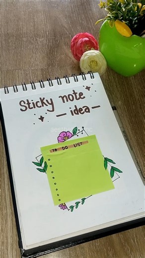 Try this beautiful sticky note idea 😍🌿 #stickynotes #diy