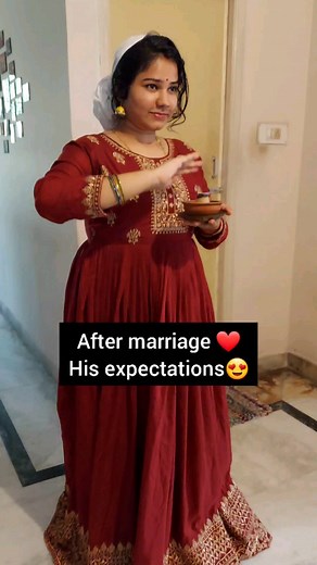 Chimu on Instagram: "After Marriage his expectations 😍❤❤ Vs Reality 😂🐒💯 Wearing dress from @snazzy_kurtis 💖"