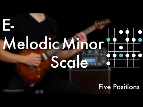 E Melodic Minor Scale - Five Positions