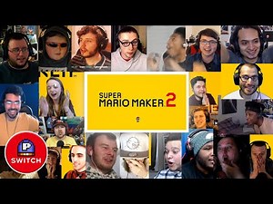 Live Reactions: Super Mario Maker 2 for Nintendo Switch (20+ Youtubers Synched Compilation)