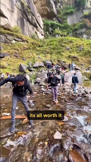 📍Jogini Waterfall in Manali🫰🏔️😍The most adventurous trek to reach Jogini Waterfall