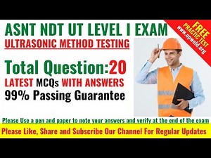 Top 20 Latest ASNT NDT Ultrasonic Testing UT Level 1 Question and Answers