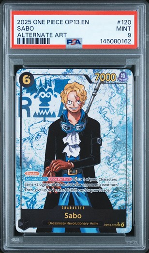 2025 One Piece Carrying On His Will Alternate Art Sabo #OP13-120 PSA 9