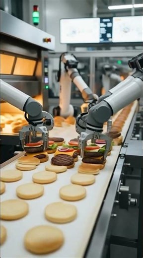 Fully Automated Burger Factory! 🍔🤖 #shorts #asmr